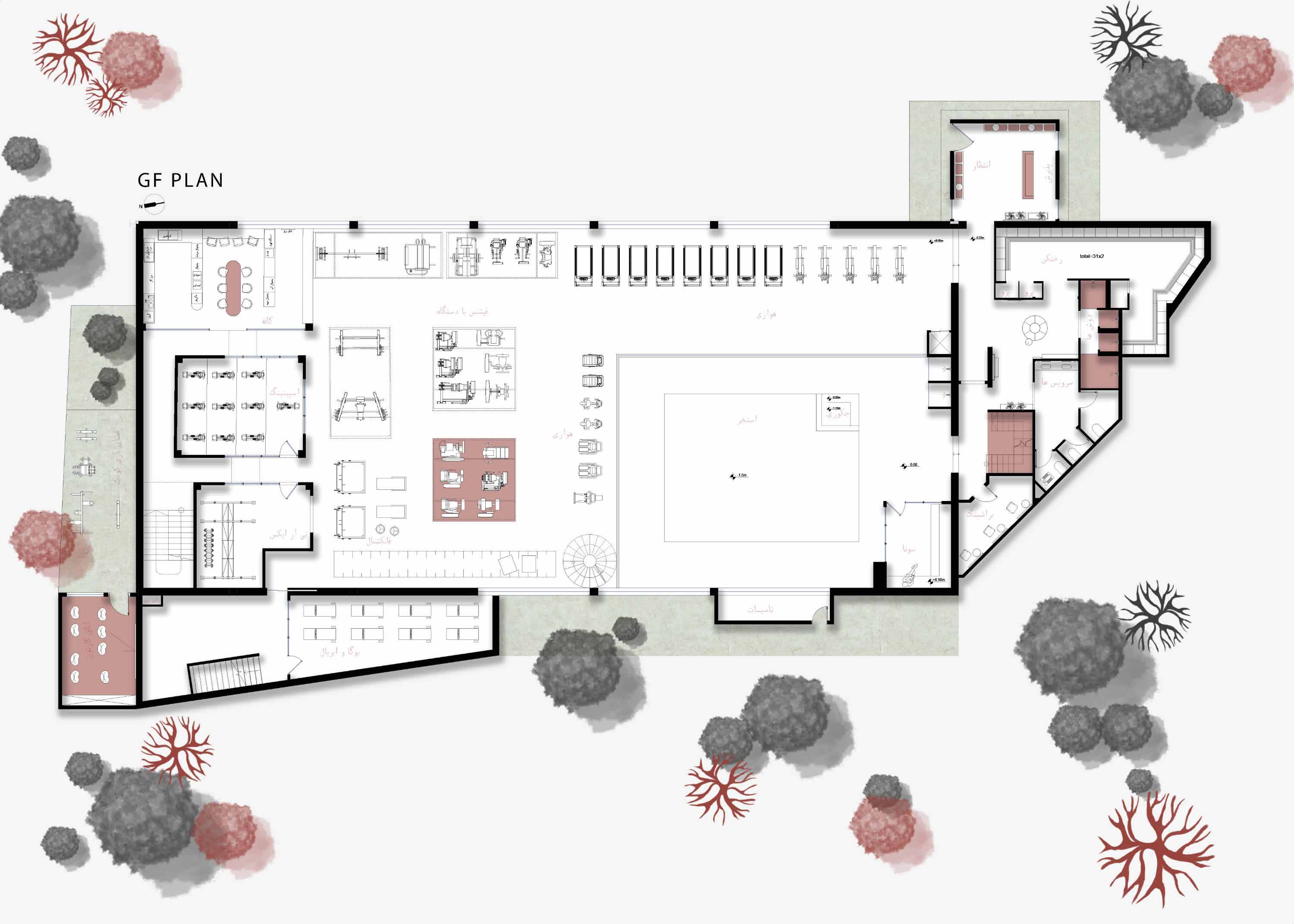 picture no. 2 ofWINA GYM project, designed by Hadis ArziFard & Shaghayegh Rahimi